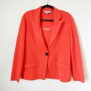 Misook Knit Blazer & Shell Tank Set Orange Womens XL